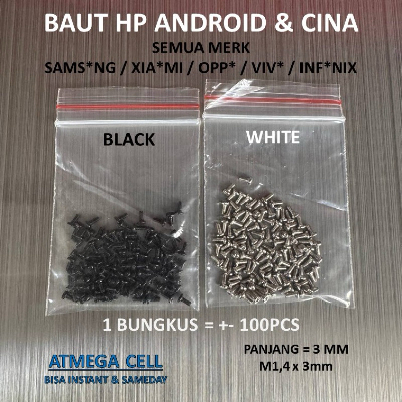 (100pcs) BAUT HP ANDROID DAN CHINA PER 100pcs BISA UNTUK SEMUA MERK HP PANJANG 3mm