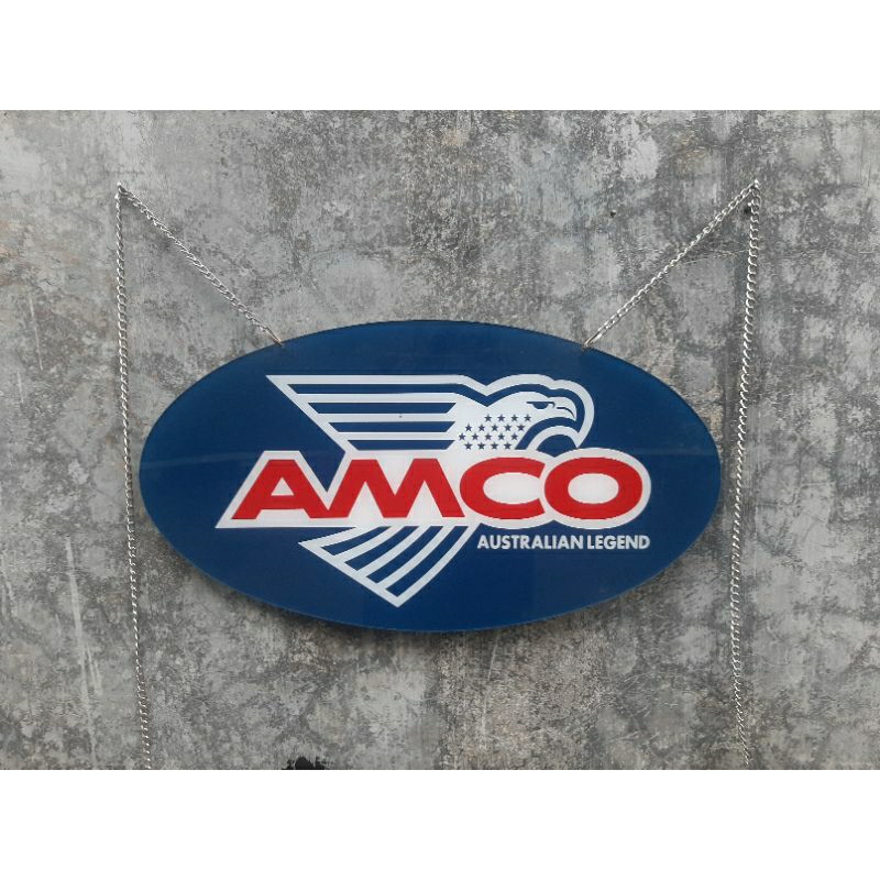 PLAKAT JADUL JEANS AMCO ORIGINAL BARU BAHAN AKRILIK TEBAL 5MM 30X55 DENGAN RANTAI PANJANG
