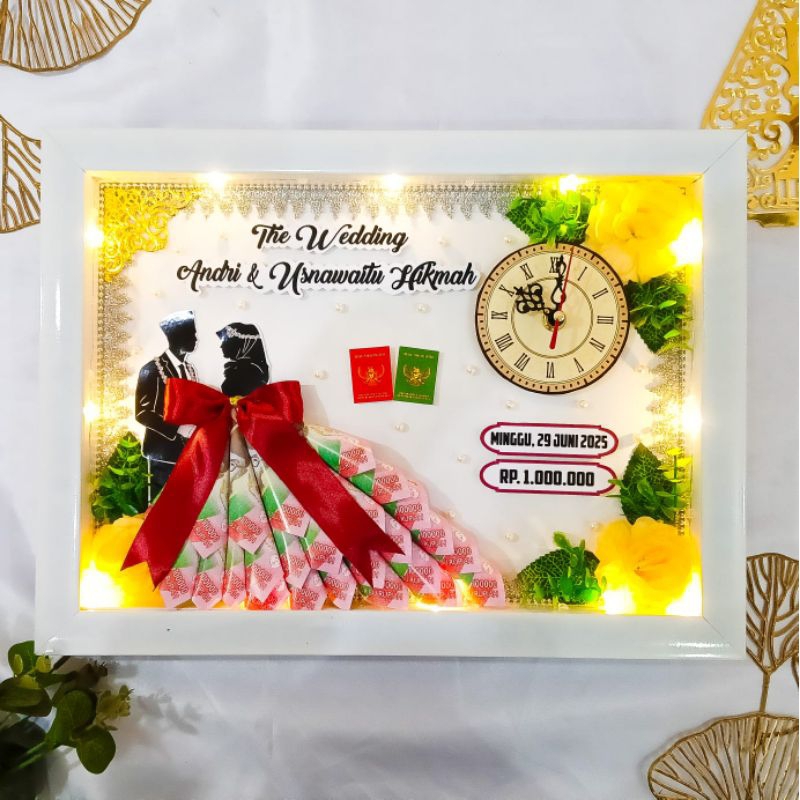 Mahar Pernikahan Gaun / Bingkai Mahar Jam Minimalis
