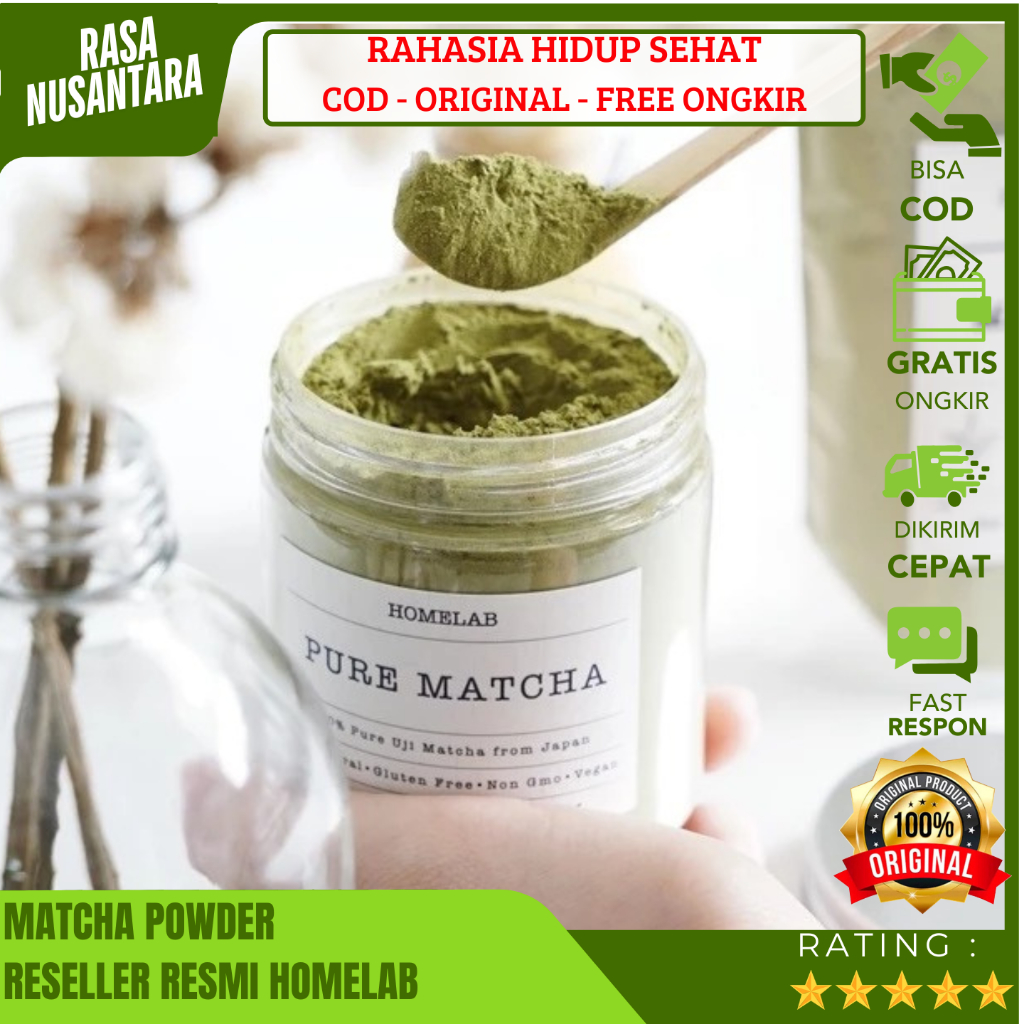

HOMELAB MATCHA POWDER (GRATIS ONGKIR) Bubuk Minuman Matcha Murni Uji Matcha Japan Premium Grade 250Gr / Green Tea Powder Diet / Matcha Powder Jar / Bubuk Matcha Premium ORIGINAL BPOM