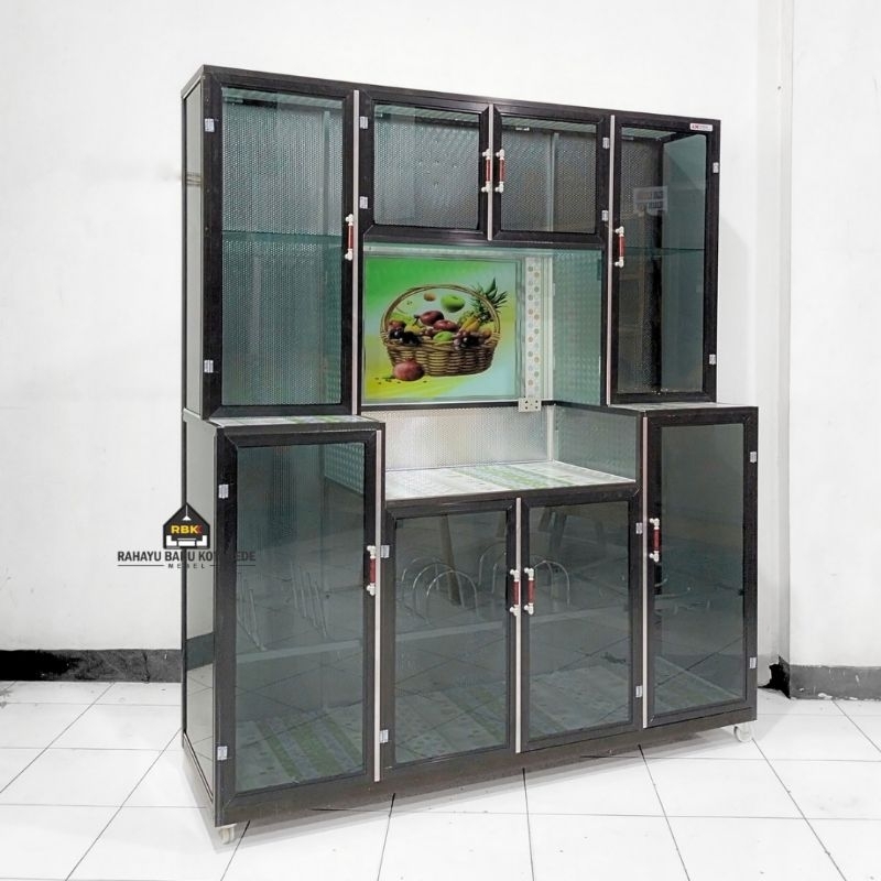 Rak Piring Roda Rak Piring Aluminium Kaca Jumbo Jogja