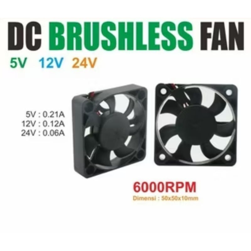 Kipas Amplifier DC 12V 5cm Kipas Biasa, Kipas High Speed