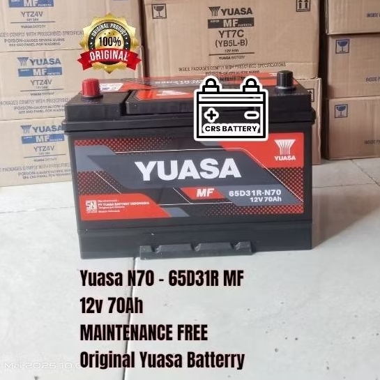 Aki Mobil Yuasa N70 - 65D31R MF 70Ah Accu Kering Siap Pakai