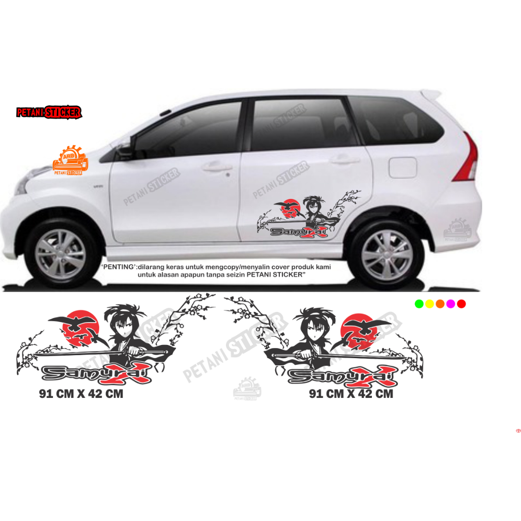 stiker sticker mobil samurai x universal mobil cutting stiker