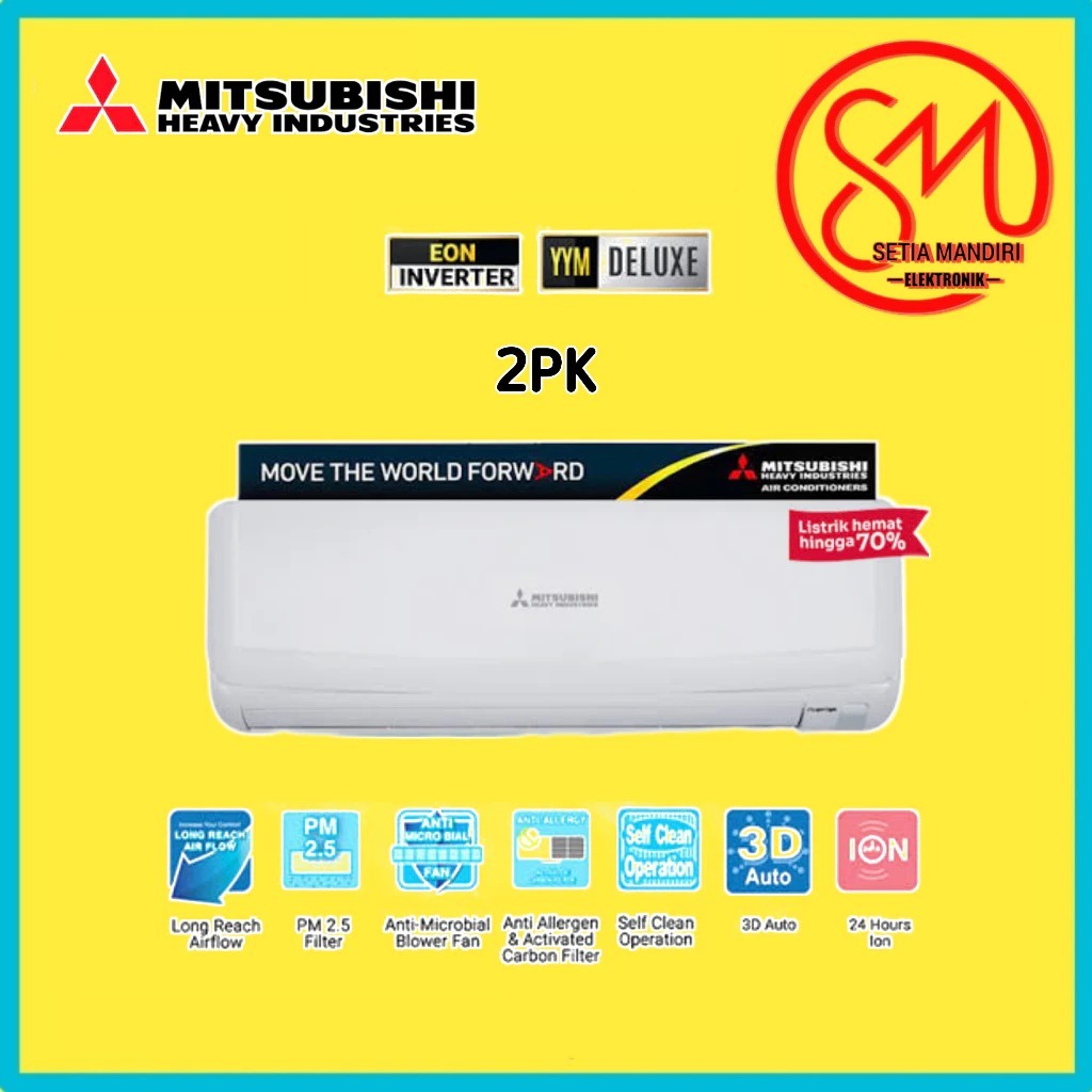 AC MITSUBISHI YYM DELUXE 1PK 1.5PK 2PK EON Inverter Low Watt 1 1.5 2 PK Air Conditioner