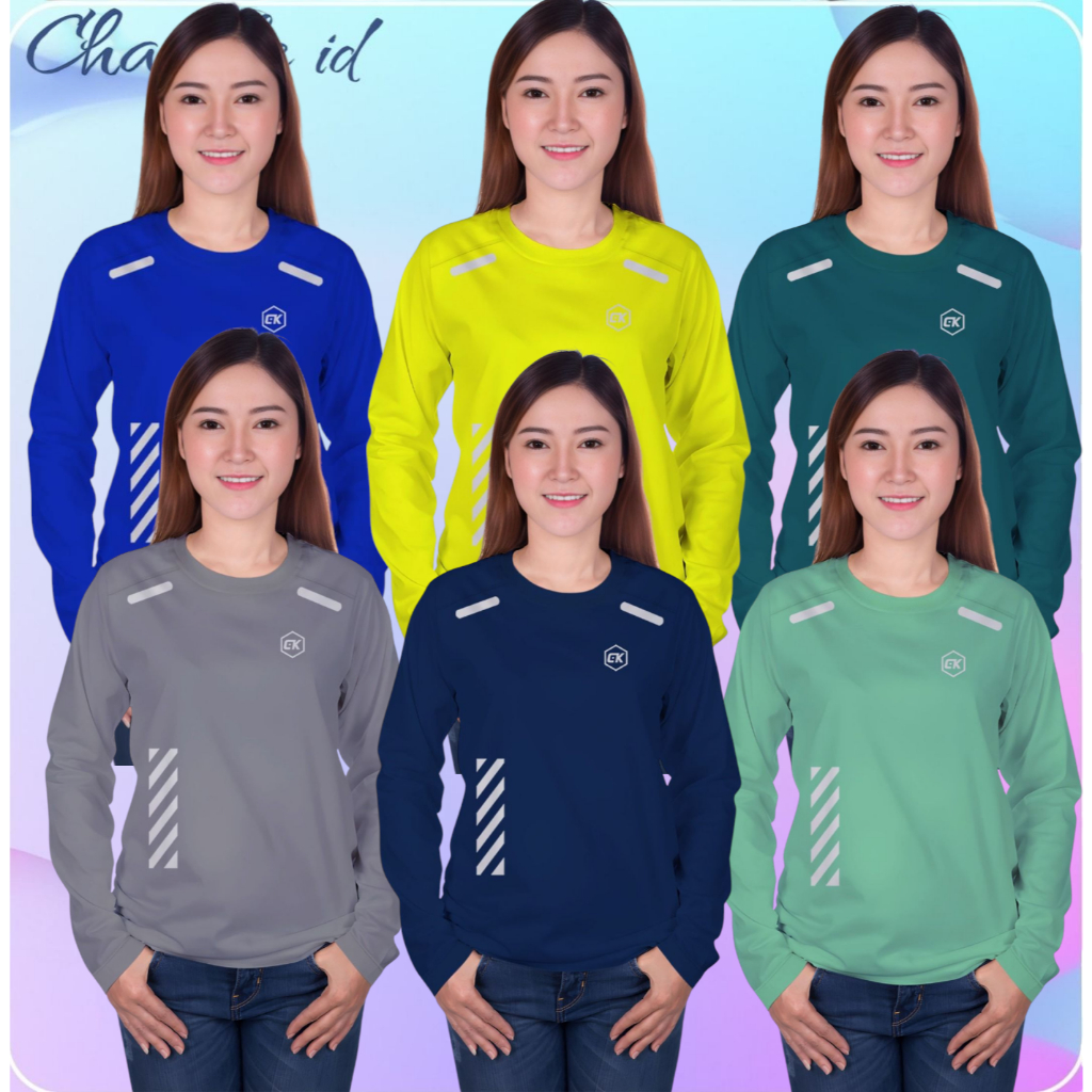 LENGAN PANJANG KAOS OLAHRAGA JERSEY BADMINTON SEPAK BOLA FUTSAL SENAM LARI GYM VOLLY L-XL-XXL