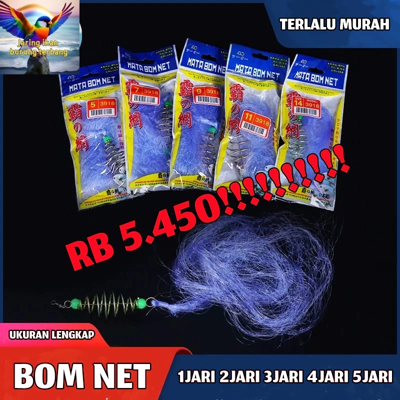 Pancing Jaring Kapten Panjang 1.2 Meter Bom Net Ikan Nila / Mancing Jaring Panjang 120 Cm
