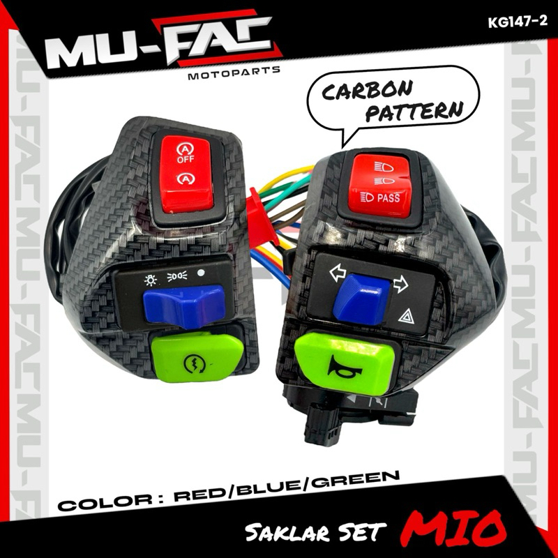 Holder saklar vietnam hazard tombol warna 1 set kanan kiri yamaha mio / soul gt / m3 / jupiter / mio