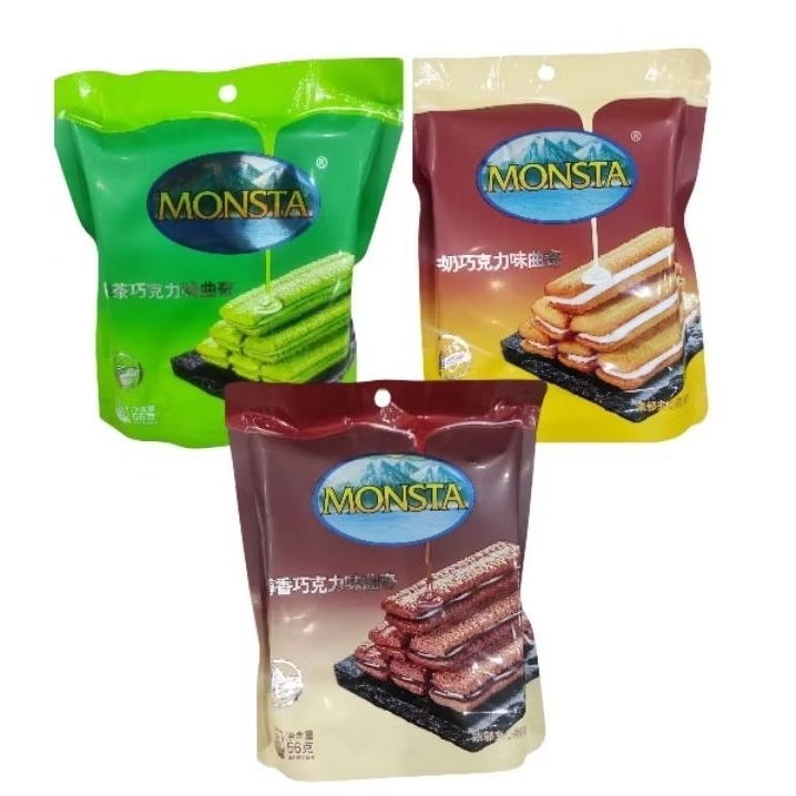 

Monsta cookies 56gr Matcha / Mellow chocolate / Milk Chocolate fi