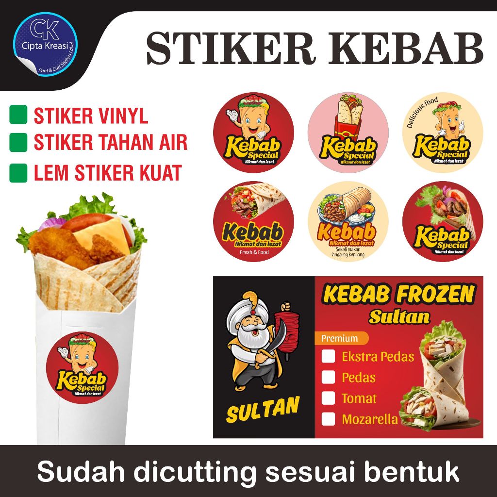 

STIKER KAMASAN PRODUK / STIKER KEBAB / STIKER MAKANAN