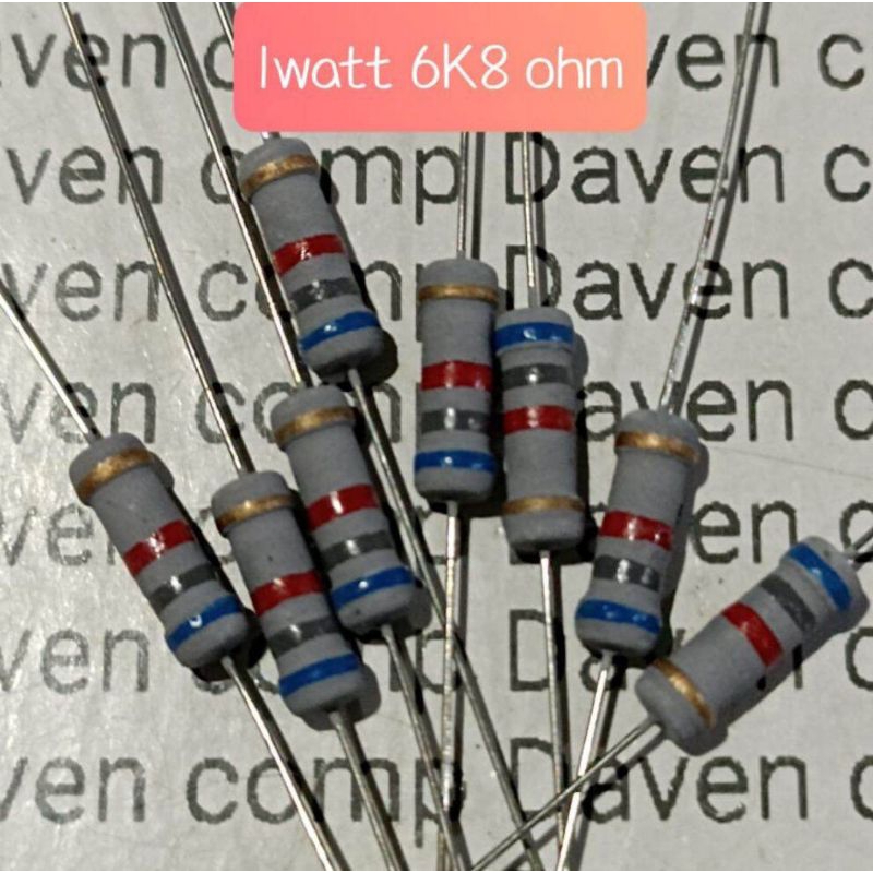 10BUAH RESISTOR 1WATT 6K8 OHM 1 WATT 6K8OHM 1W 6K8