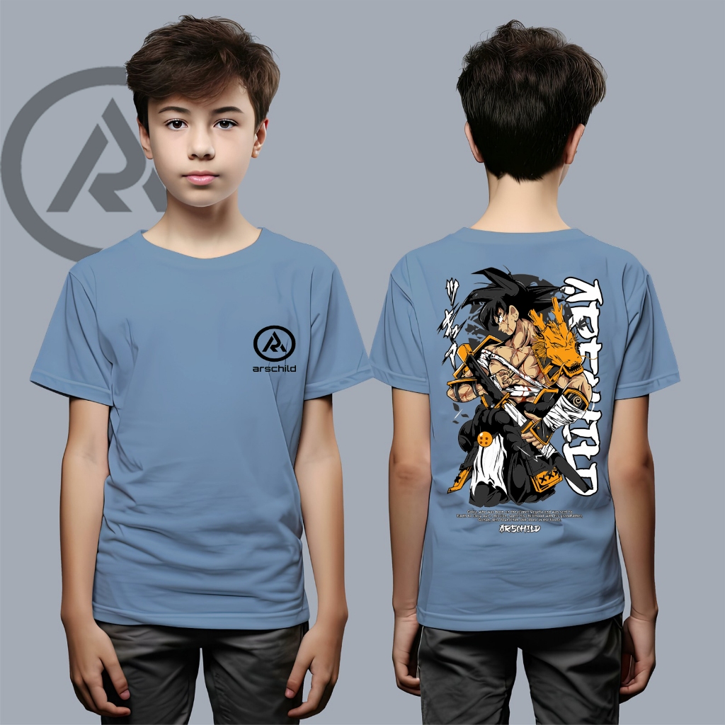 kaos goku baju dragon bal anak laki laki remaja tanggung lengan pendek bahan cotton cpmbat 30s
