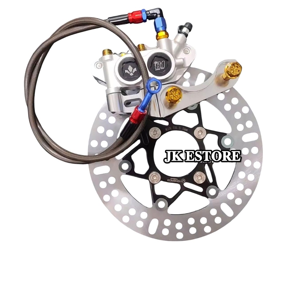 Paket Kaliper Swits/8.1 Monoblok 4 Piston + Piringan Variasi 220mm + Baut Kaliper 4Pcs + Baut Disc 4