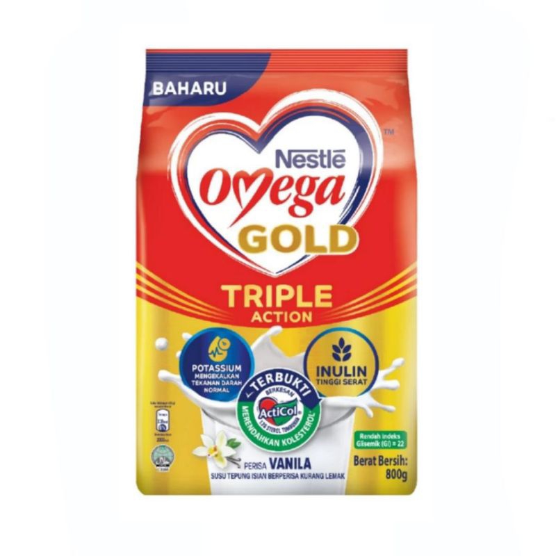 

NESTLE OMEGA Gold Triple Action Susu Bubuk Instan Malaysia (800g)