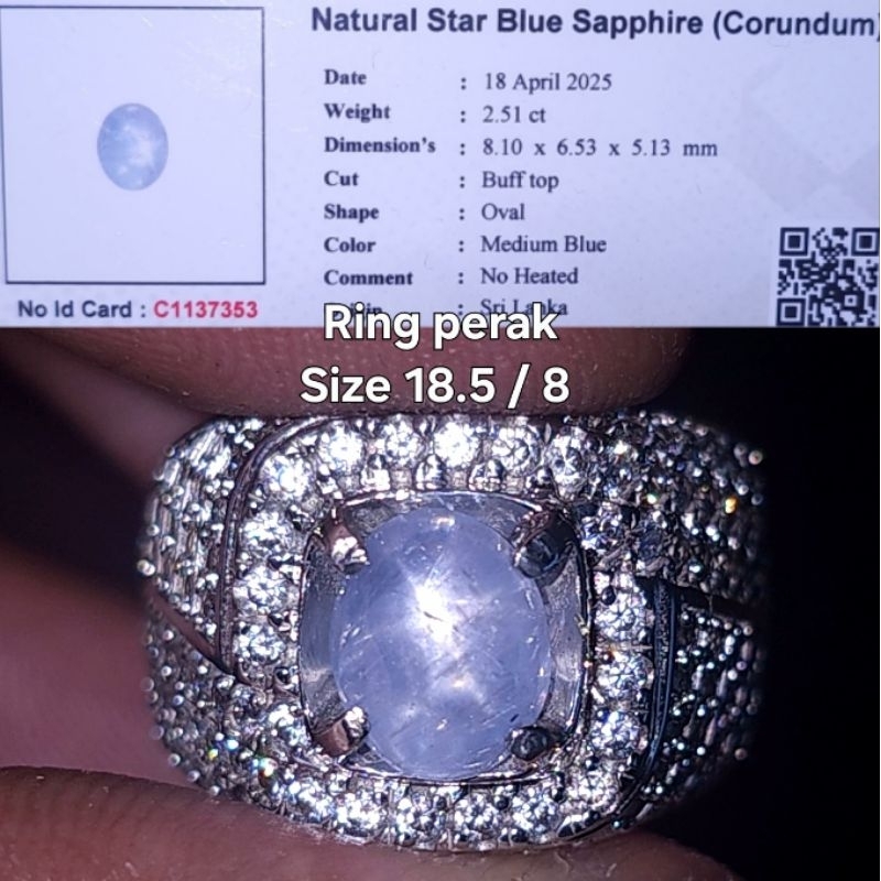 natural blue sapphire star ceylon safir srilanka no treatment BODY GLASS