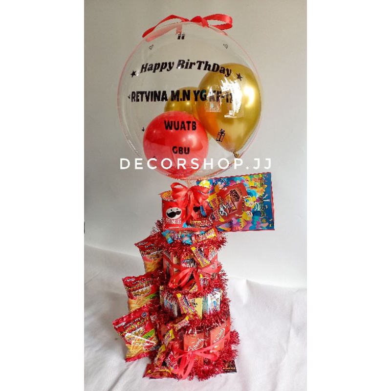 Balon Tower Buket Balon Snack Tower Bucket Balon Balon Pull Out