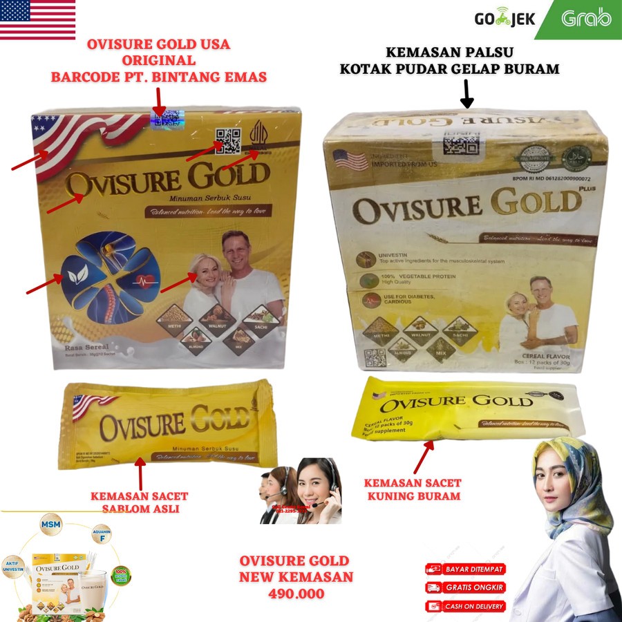 

2 Box Ovisure Gold Milk Susu Original BPOM Untuk Kesehatan Tulang Persendian Syaraf Kejepit