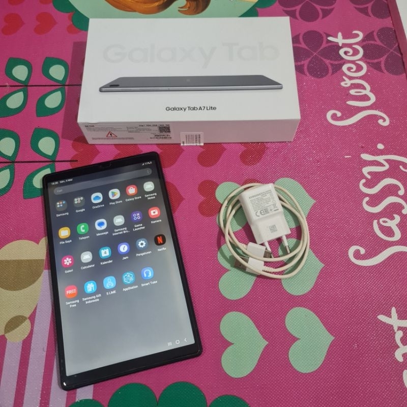 Samsung Tab A7 lite Fullset minus shadow murah