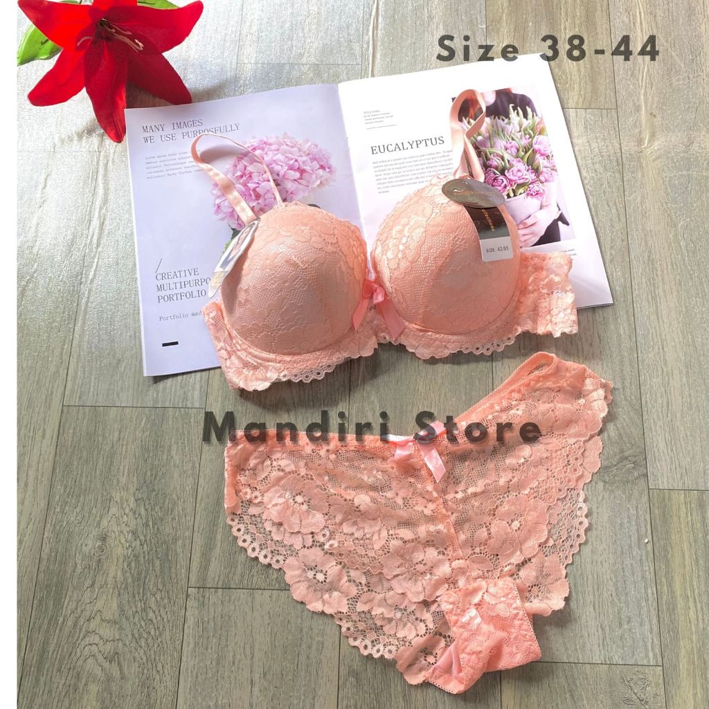 BRA SET UKURAN GEDE CUP C KAIT 3 SETELAN BRA DAN CD RENDA KUALITAS PREMIUM IMPORT