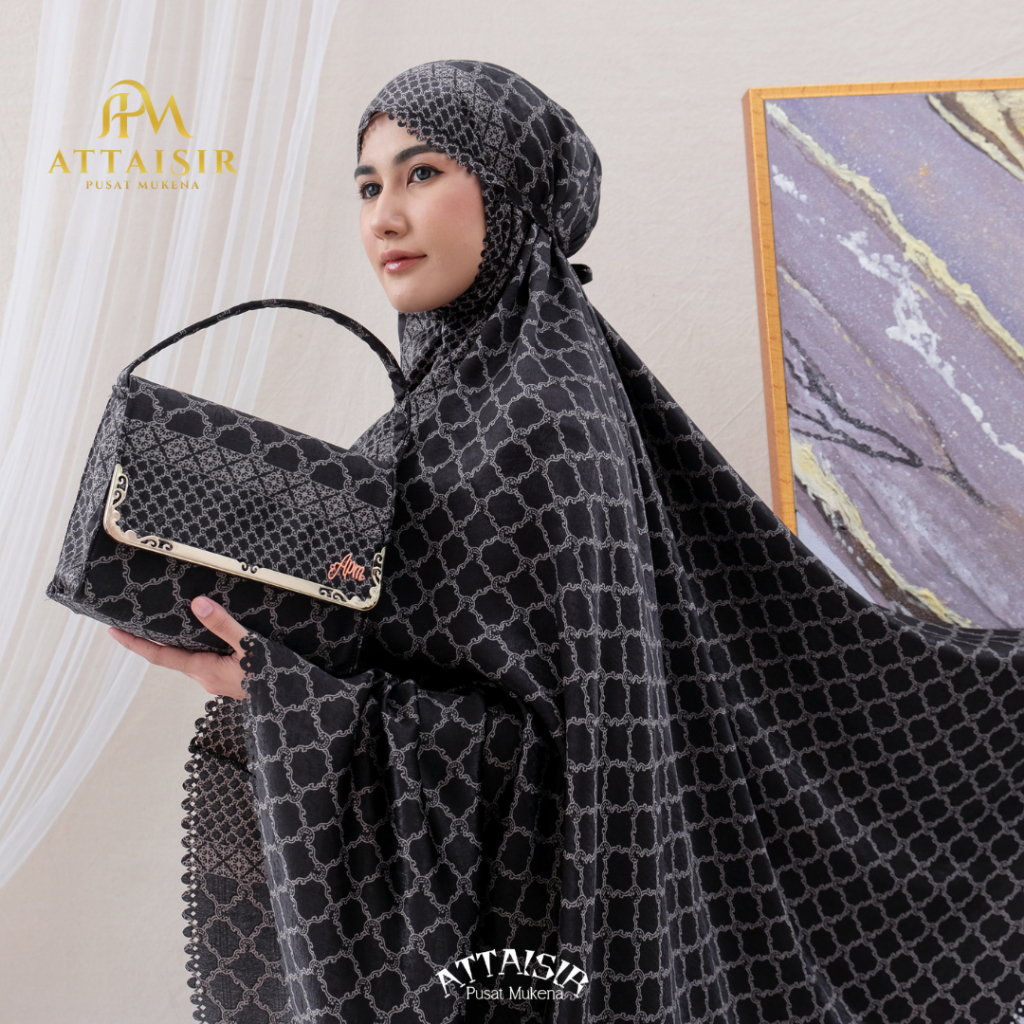 RB APM MUKENA - Mukena Dewasa Premium Santorini Silk Lasercut 2in1 Mariyya Series Apm Mukena AST