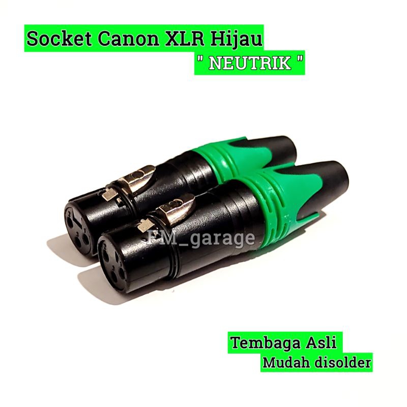 Socket Canon XLR 3 Pin Neutrik Female / Soket Canon Kunci Female Socket Canon 3 pin Original