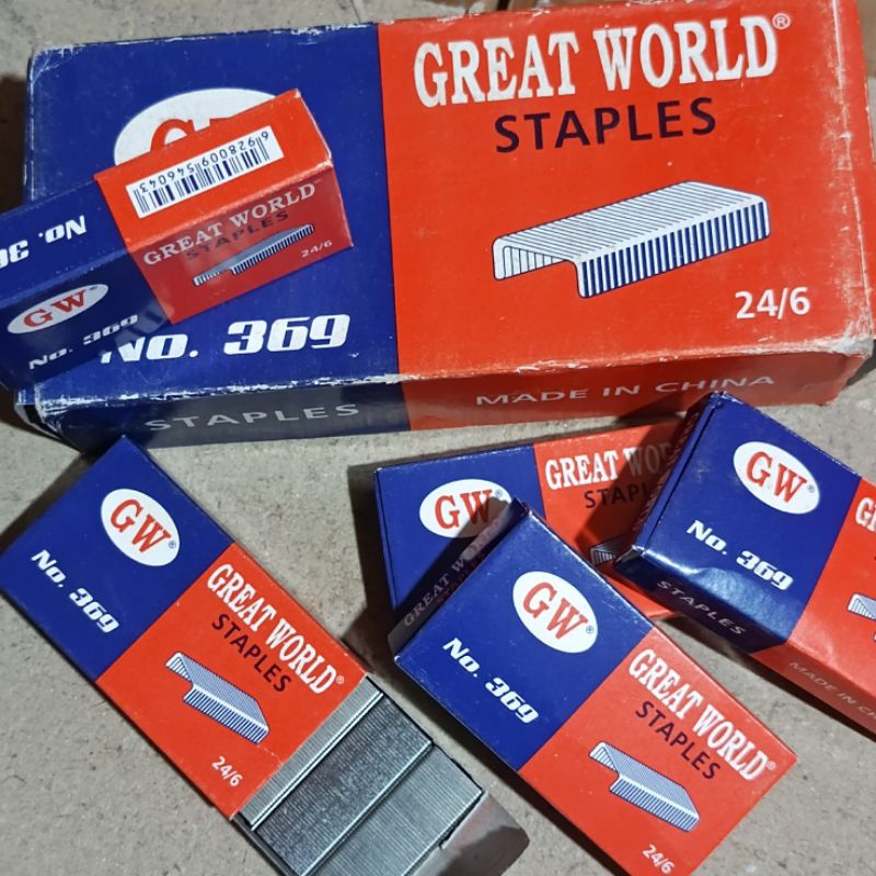 

ISI STAPLES BESAR NO.369 GREAD WORD RANDOM 1 Pak Kecil Isi 1000 Refill Staples Besar Isi Anak Hekter Refill Isi Stapler Besar