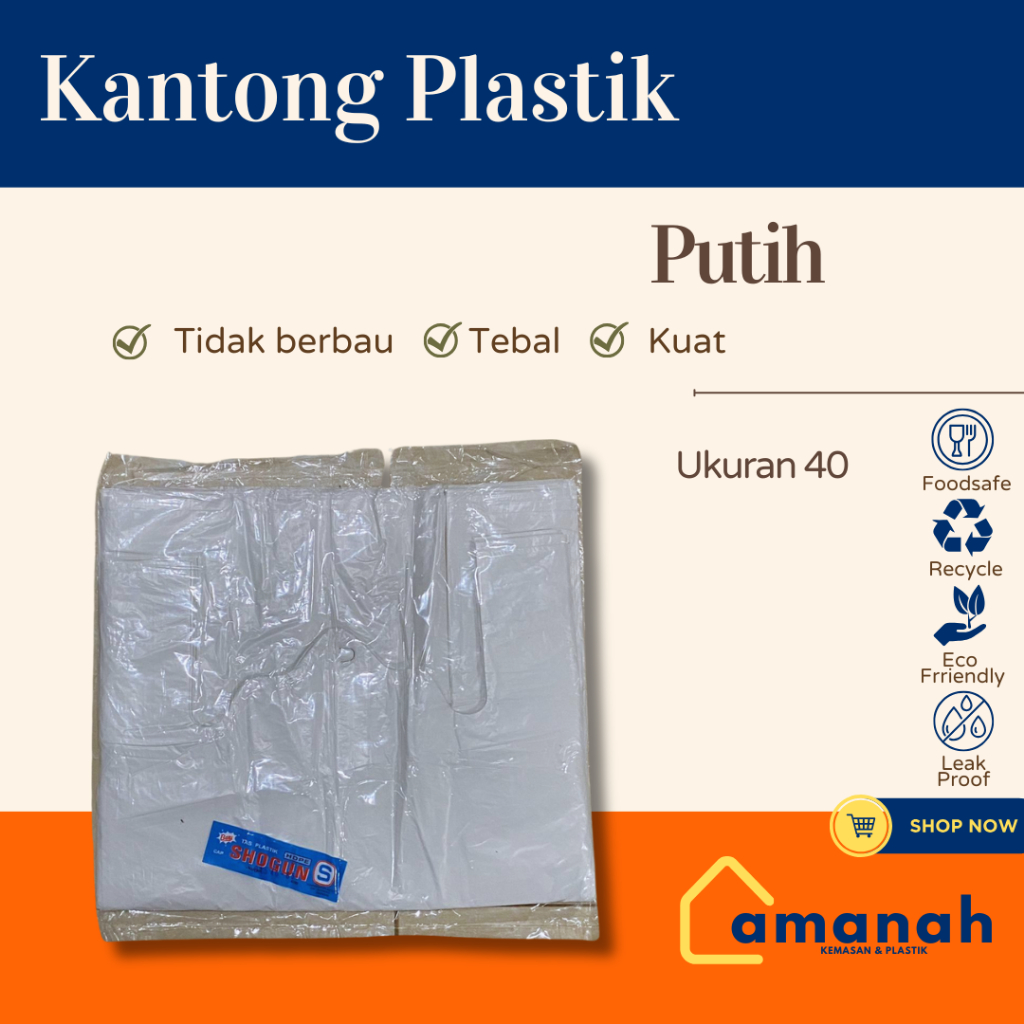 Kantong Plastik Putih  / Kantong Kresek HDPE / Kresek Putih Susu ukuran 25 40