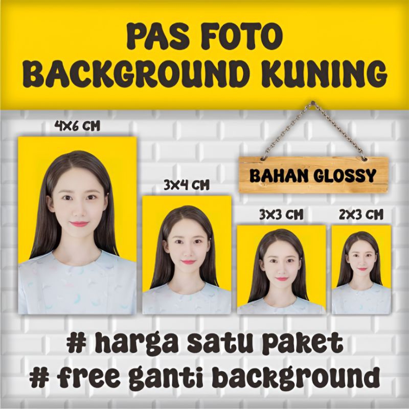 Cetak Foto dapat 10 lembar - Ukuran 2x3 3x3 3x4 4x6 – Bisa Latar Merah/Biru – Kertas Glossy/Silky