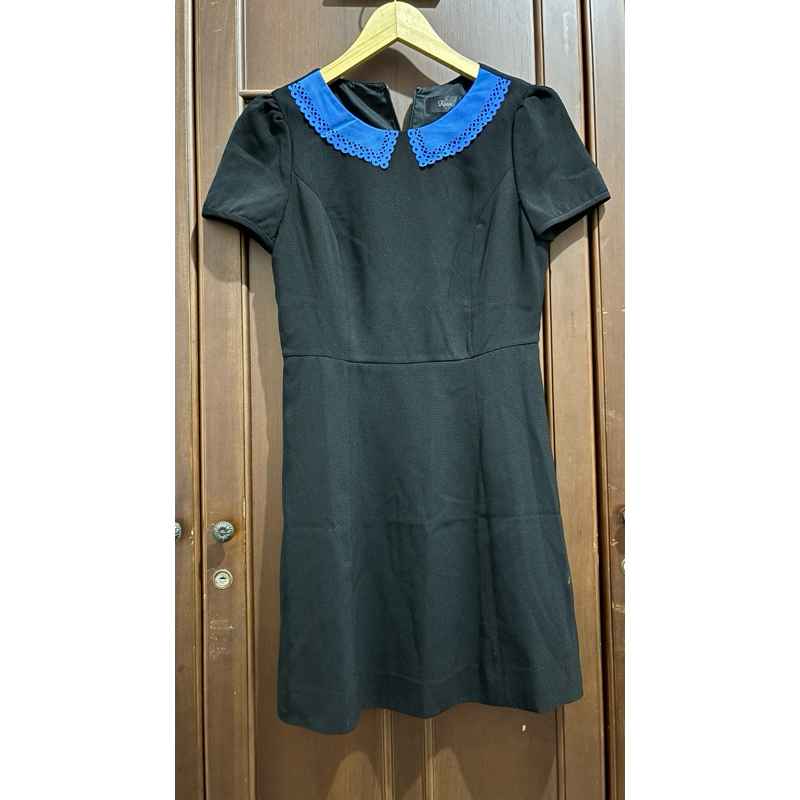 (Preloved) Dress Midi Kerah sailor hitam pekat