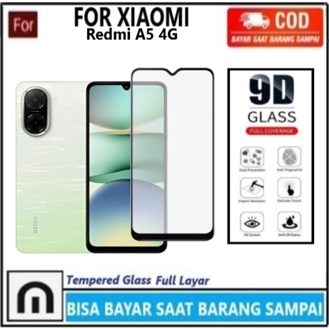 Tempered Glass Xiaomi Redmi A5 4G Full Cover Anti Gores Kaca Full Layar Screen Protector Pelindung L