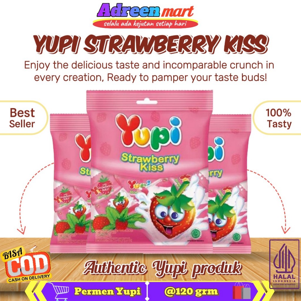 

Permen Yupi Strawberry Kiss Bag / Yupi rasa Strawberry & mangga
