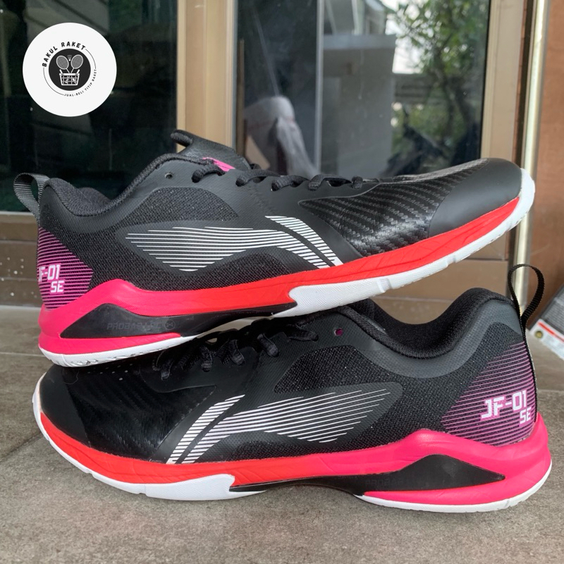 Sepatu Badminton LINING JF01SE Original Bekas Spatu Bulutangkis Hitam JF 02 SE