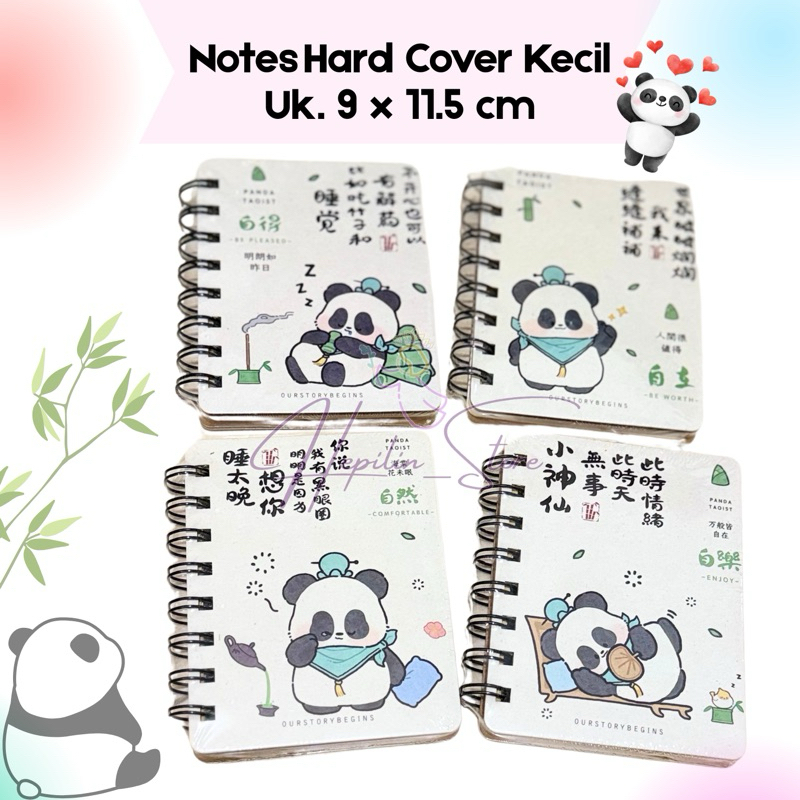 New Notes Ring A7 Hardcover PANDA ECER 1 Buku / Notes Kecil / Agenda Saku