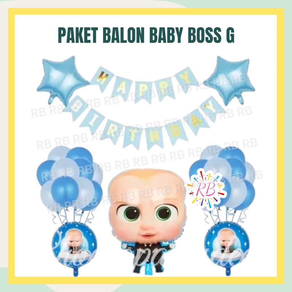 Paket Balon BABY BOSS G / Dekorasi Ulang Tahun Baby Boss