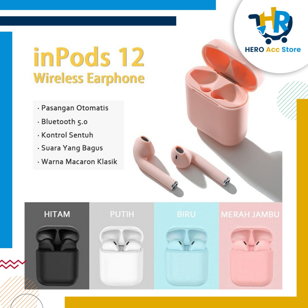 KZ 54 InPods Earphone Wireless Bluetooth 5.0 | Headset bluetooth i12 | Casing Inpods | Earphone | He
