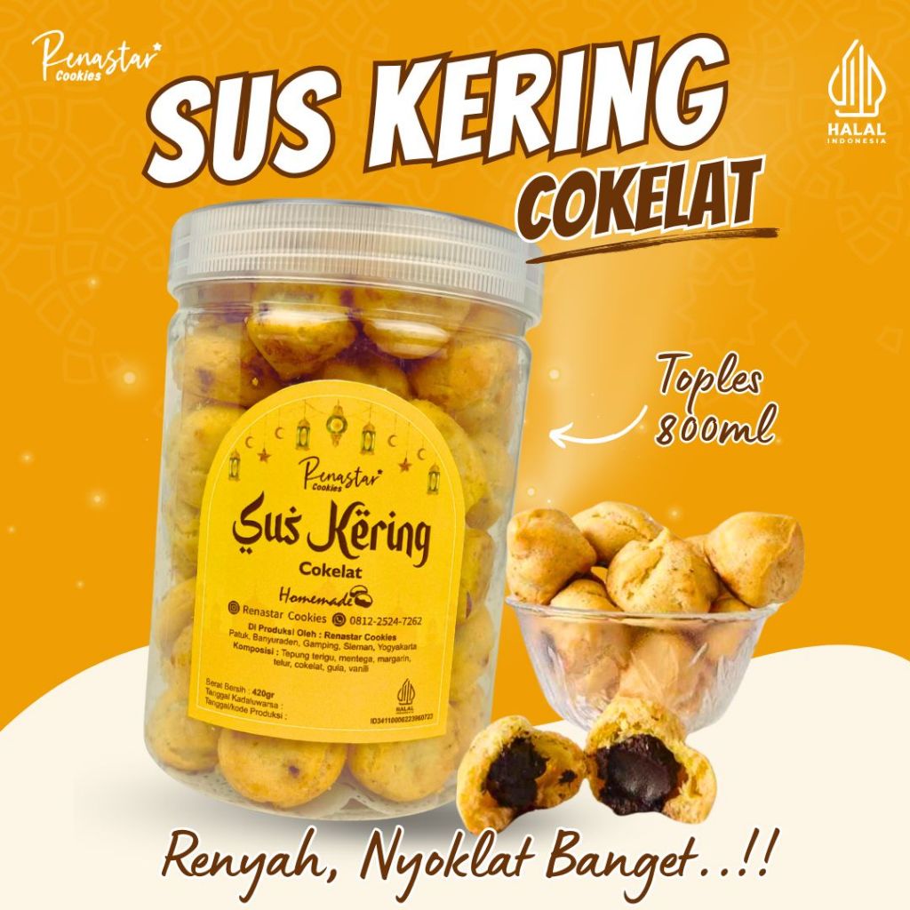

Kue Sus Kering Cokelat Renyah Nyoklat Banget