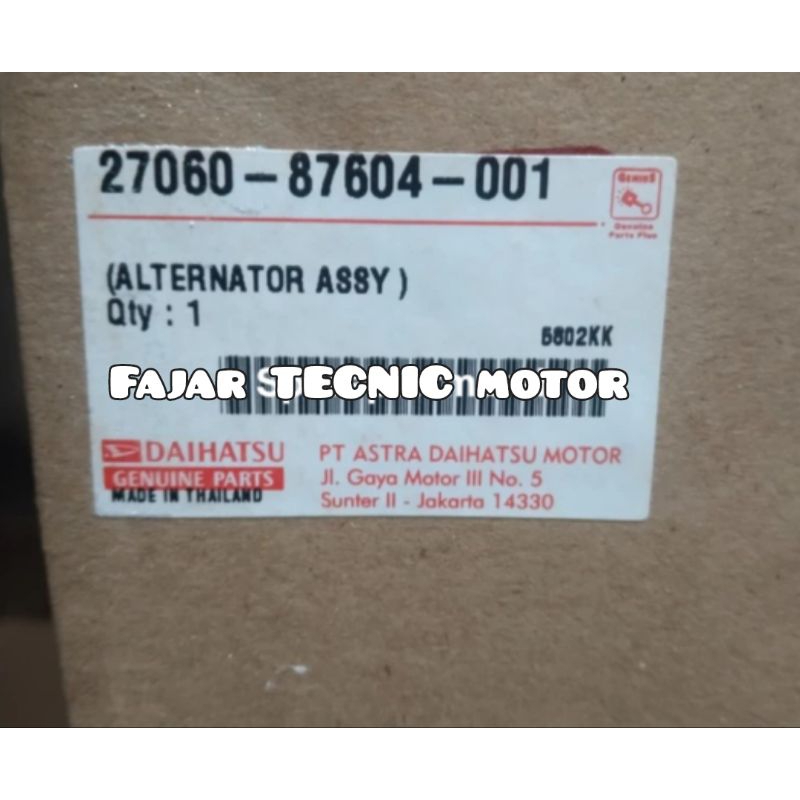 Alternator / Dinamo Ampere Daihatsu Feroza & Espass