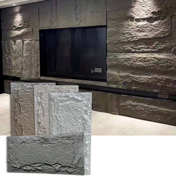 Wallpanel PU Stone Polyurethane Panel 3D Wall Stone Dinding Motif Batu Alam