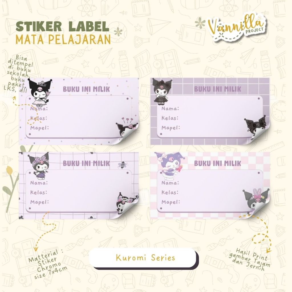 

40 PCS STIKER MATA PELAJARAN MINECRAFT STIKER LABEL NAMA SEKOLAH