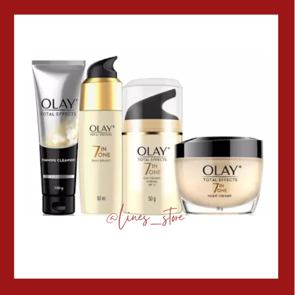 Paket Lengkap Olay 7 in 1 Anti Aging Skincare - Facial Wash - Serum - Day Cream - Night Cream