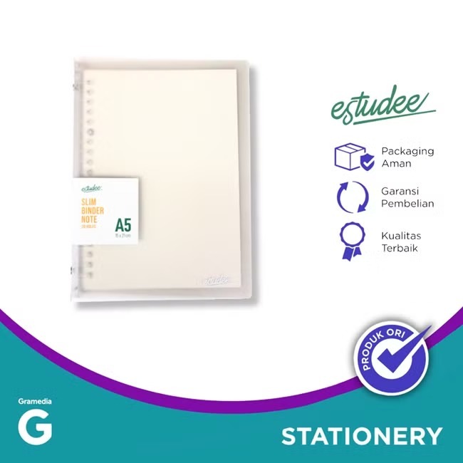 

Gramedia Samarinda - Estudee Binder Note Slim A5 Grey