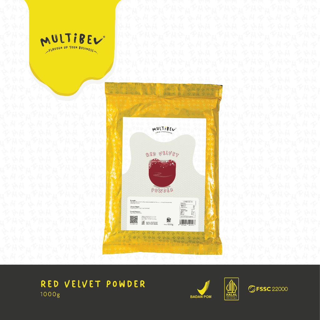 

Multibev Bubuk Red Velvet, Powder Halal Minuman Kekinian Kafe dan Restoran