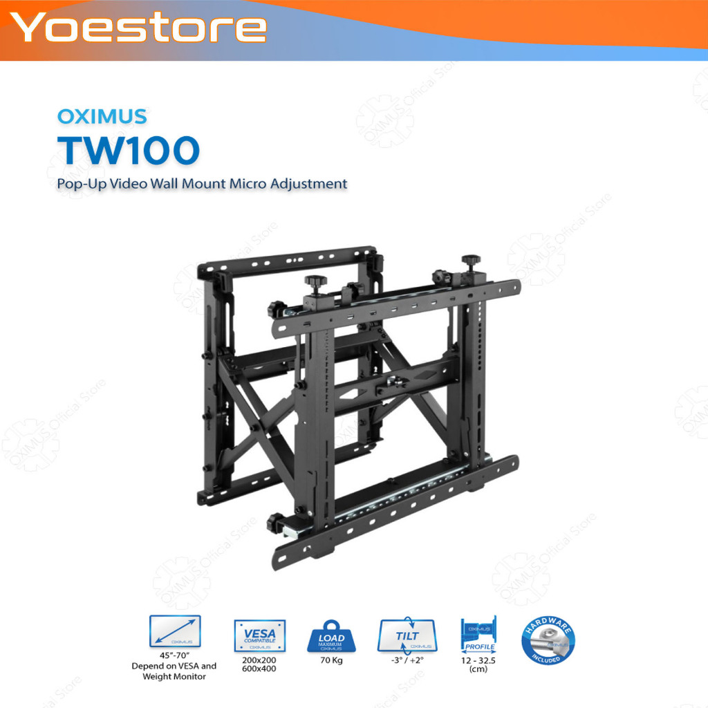 Bracket video wall Tv LED Lcd VideoWall 32"-70" Pop Up Tilt Micro adjustment Oximus TW100