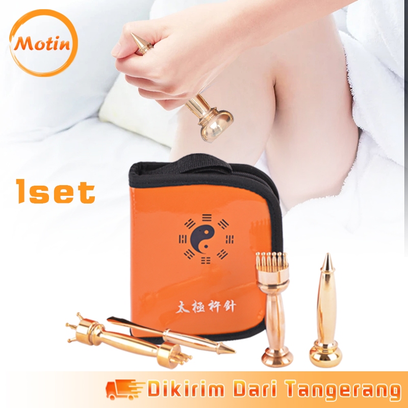 4Pcs/Set Alat Terapi Tuina Chuzhen Tembaga Jarum Tai Chi Tuina Chuzhen Tool