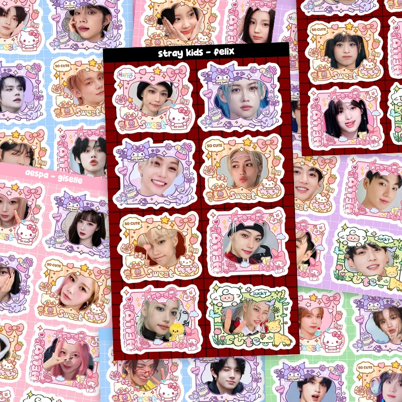 KPOP Sticker Waterproof Aespa BTS Blackpink Illit BabyMonster StrayKids Enhypen Heart2Heart korea