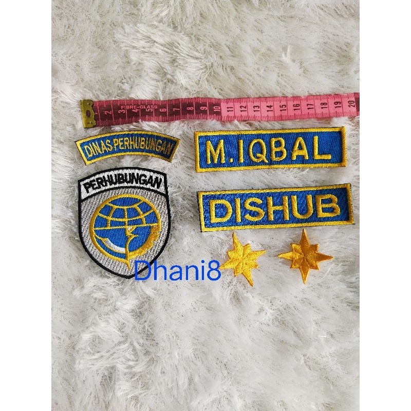 LOGO DISHUB BORDIR, ATRIBUT BAJU DISHUB BORDIR
