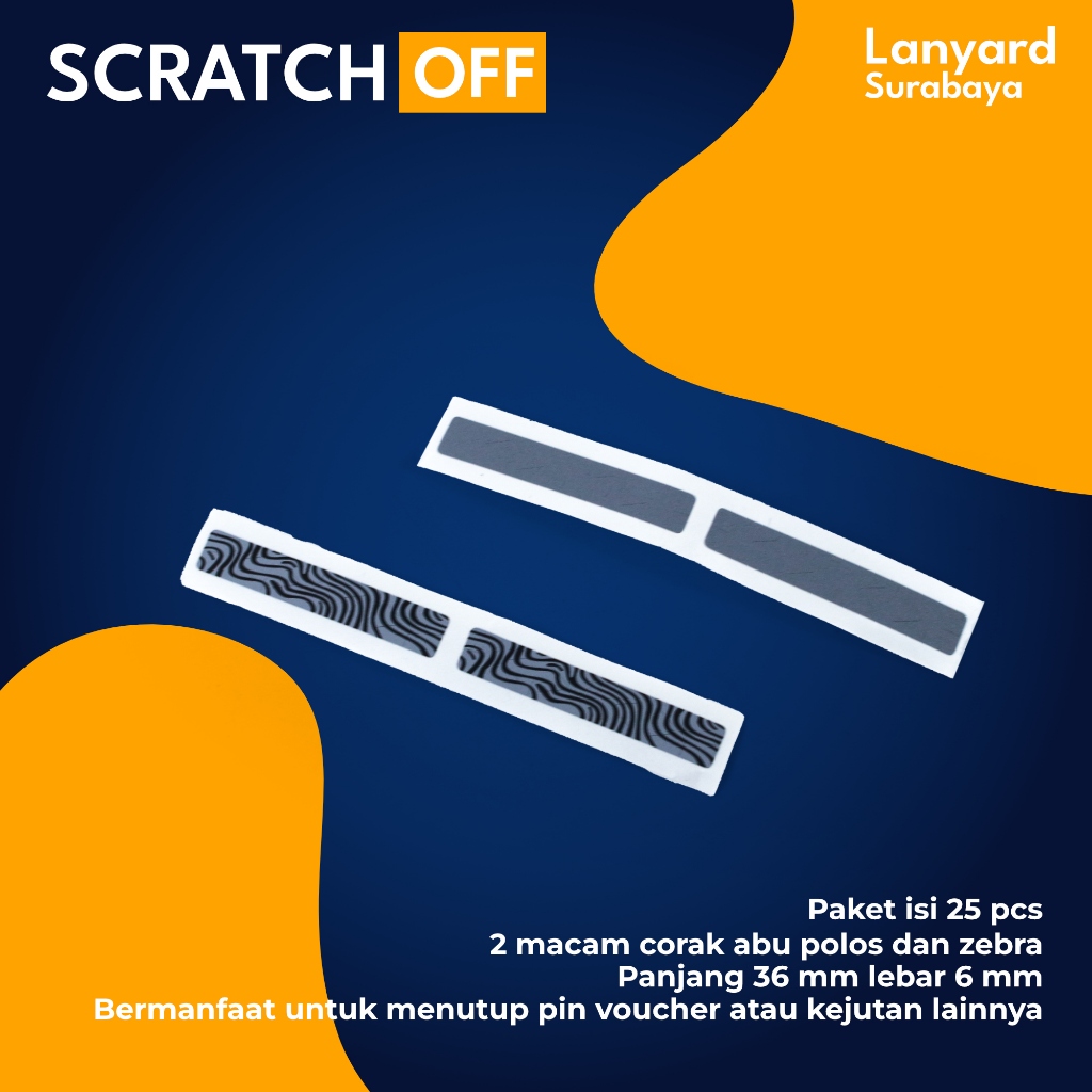 

scratch off sticker gosok penutup PIN voucher xerox label penutup angak Uk. 6 x 36mm isi 25
