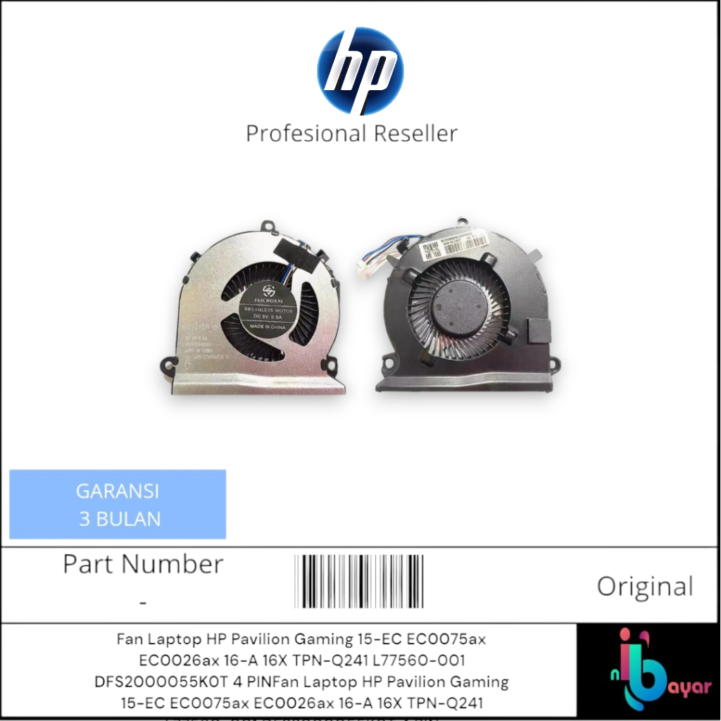 Fan Laptop HP Pavilion Gaming 15-EC / kipas laptop hp gaming pavilion