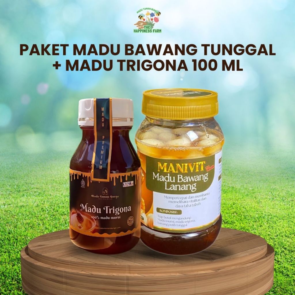 

Paket Madu Bawang Tunggal dan Madu Trigona 100ml - Meningkatkan Daya Tahan Tubuh - Madu Taman Bunga