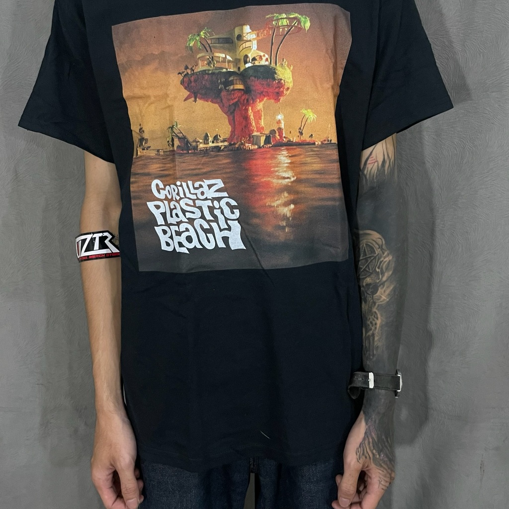 T Shirt Band Official GORILLAZ - PLASTIC BEACH ARTWORK Original